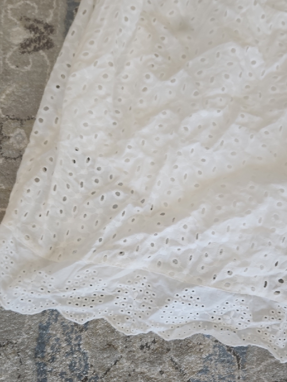 Mustard Seed White Eyelet Mini Dress with Ruffle Details - Picture 2 of 7